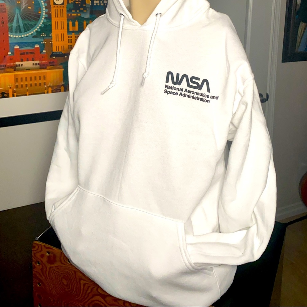 NASA Apollo Liftoff White Hoodie